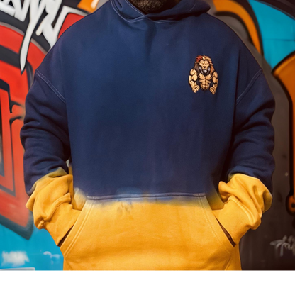 Two-Toned Blue and Yellow Oversized Hoodie